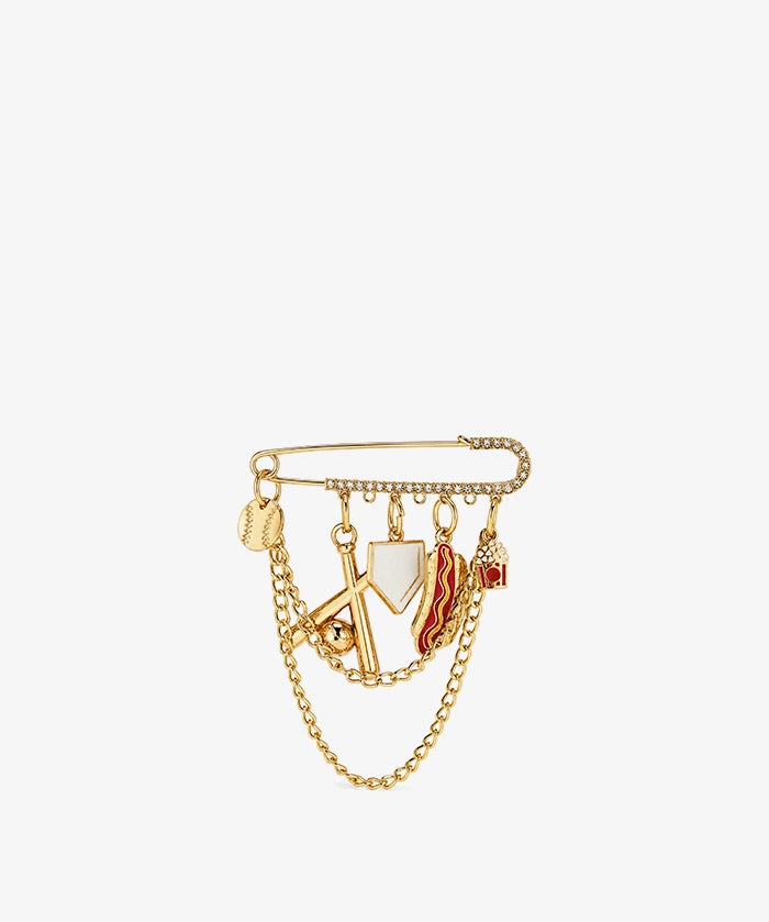 Baseball Game Day Safety Pin Bag Charm
