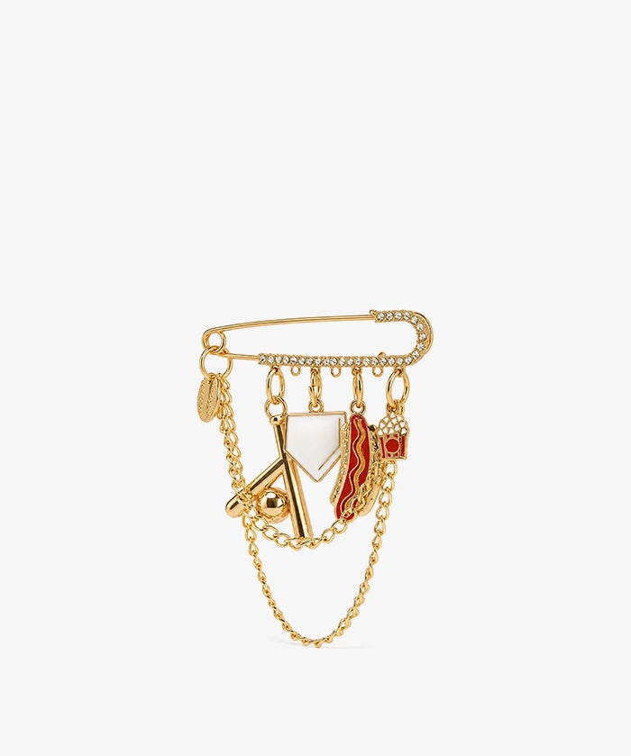 Baseball Game Day Safety Pin Bag Charm