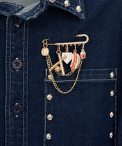 Baseball Game Day Safety Pin Bag Charm