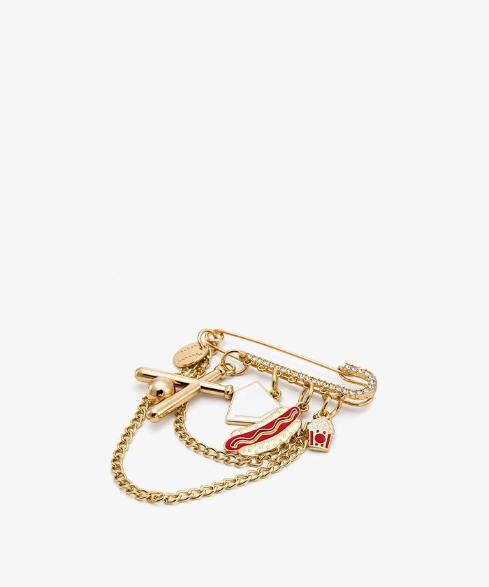 Baseball Game Day Safety Pin Bag Charm