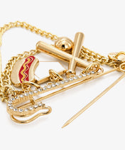 Baseball Game Day Safety Pin Bag Charm