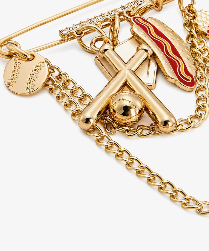Baseball Game Day Safety Pin Bag Charm