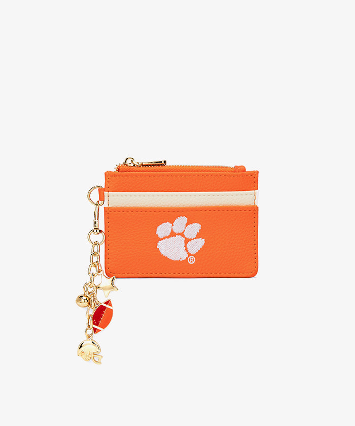 Clemson Tigers Card Holder with Football Charm