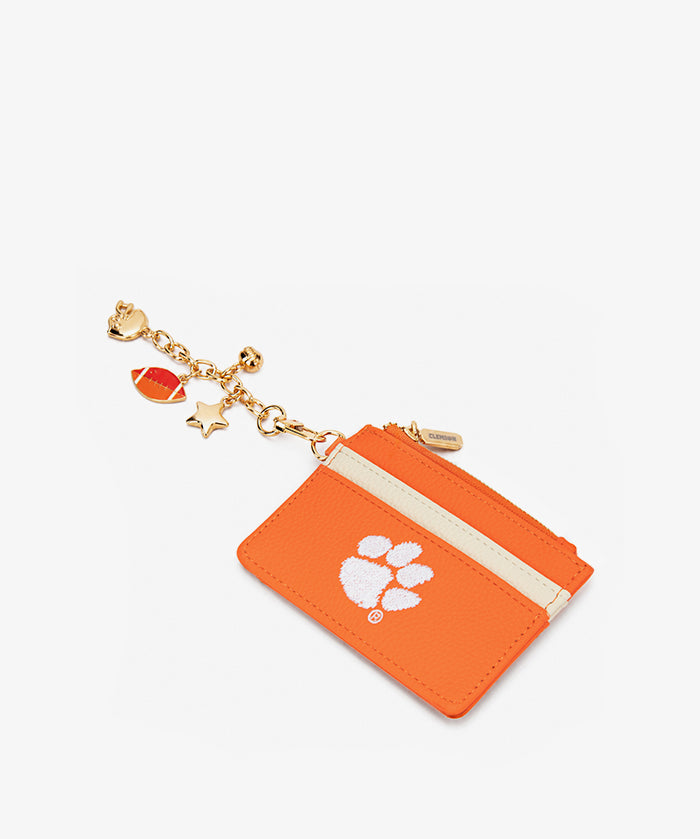 Clemson Tigers Card Holder with Football Charm