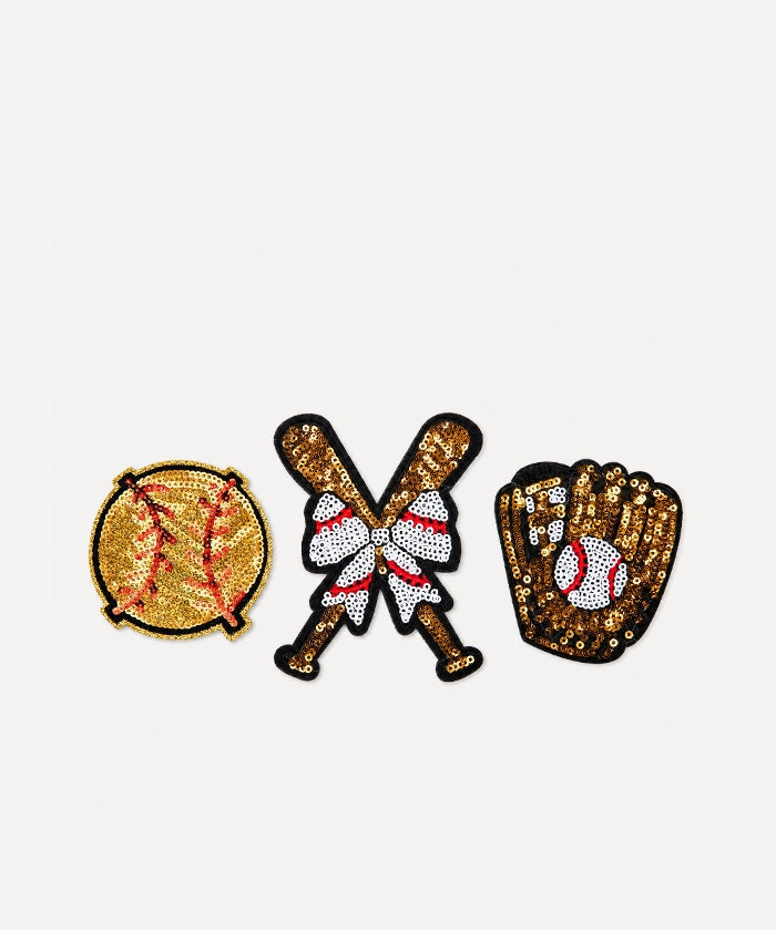 Embroidered Baseball Iron-On Patches Set