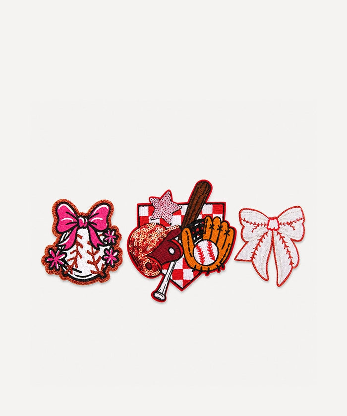 Embroidered Baseball Iron-On Patches Set