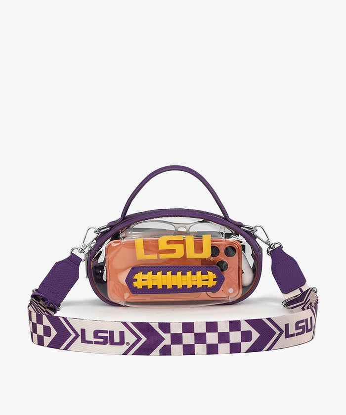 LSU Tigers Football Clear Crossbody Bag