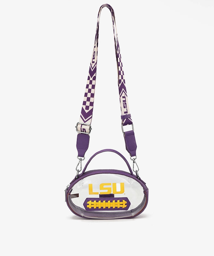 LSU Tigers Football Clear Crossbody Bag
