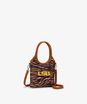 LSU Tigers Tiger Stripe Top Handle Crossbody Bag