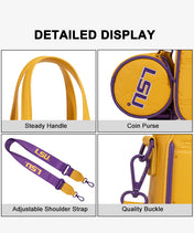 Louisiana State University Fighting Tigers Tote Bag with Coin Pouch