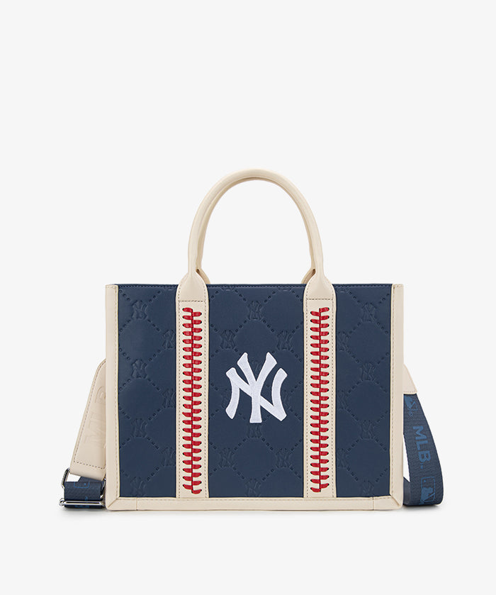 MLB New York Yankees Tote Bag with Baseball Stitch