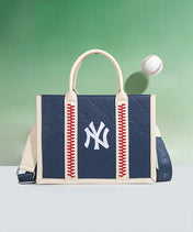 MLB New York Yankees Tote Bag with Baseball Stitch
