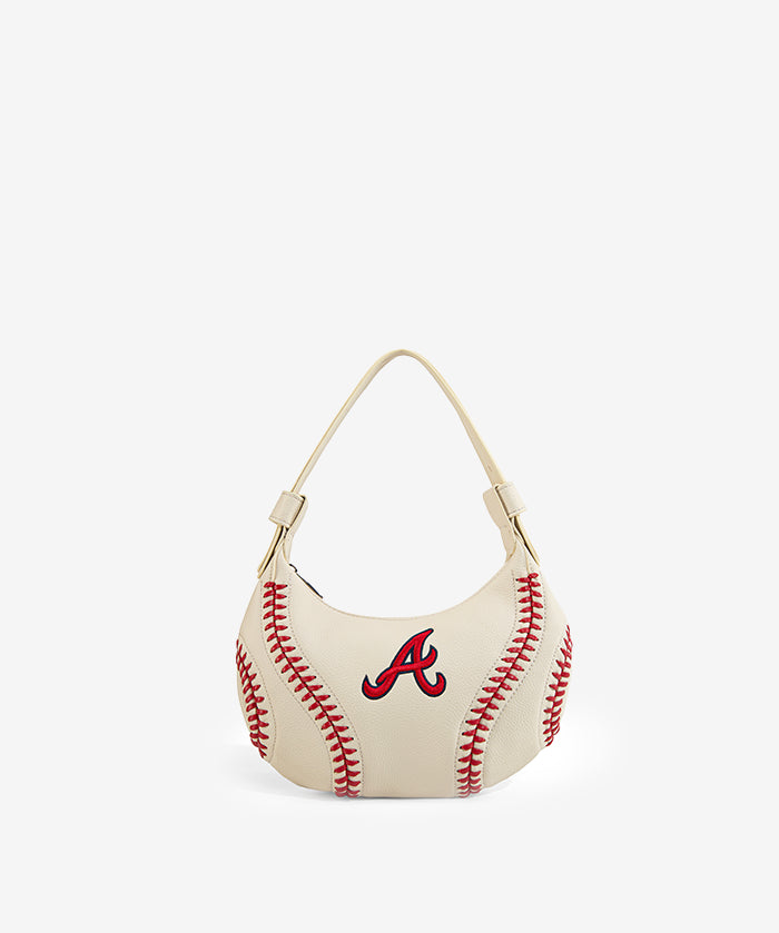 MLB Atlanta Braves Hobo Bag With Baseball Seams