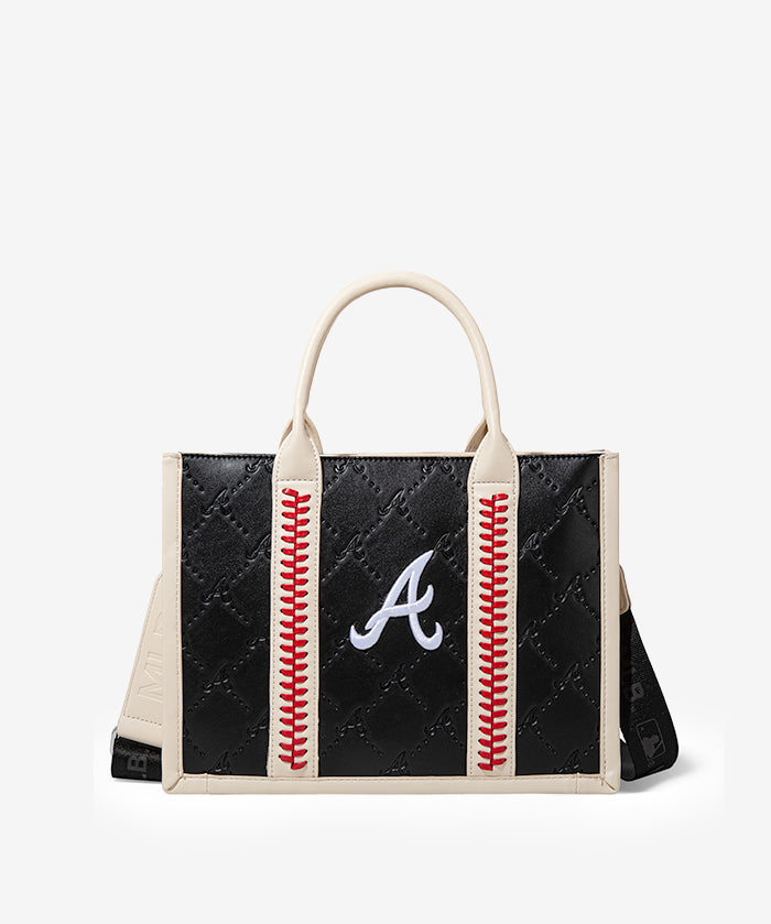 MLB Atlanta Braves Tote Bag with Baseball Stitch