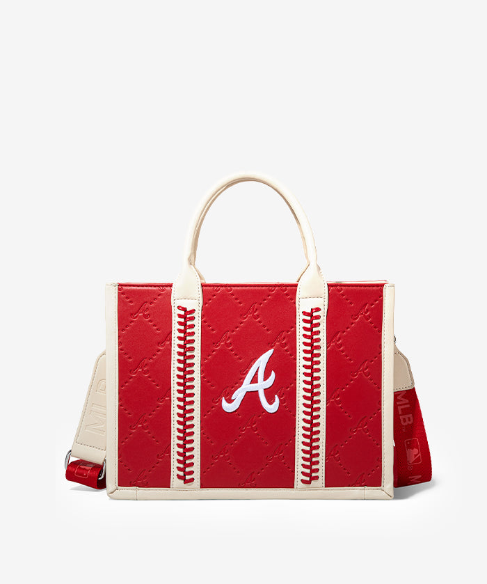 MLB Atlanta Braves Tote Bag with Baseball Stitch