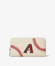 MLB Arizona Diamondbacks Zip Wallet Baseball Stitch Detail