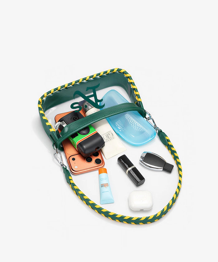 MLB Athletics Clear Bag with Baseball Stitch