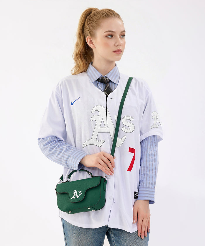 MLB Athletics Flap Crossbody Bag with Top Handle