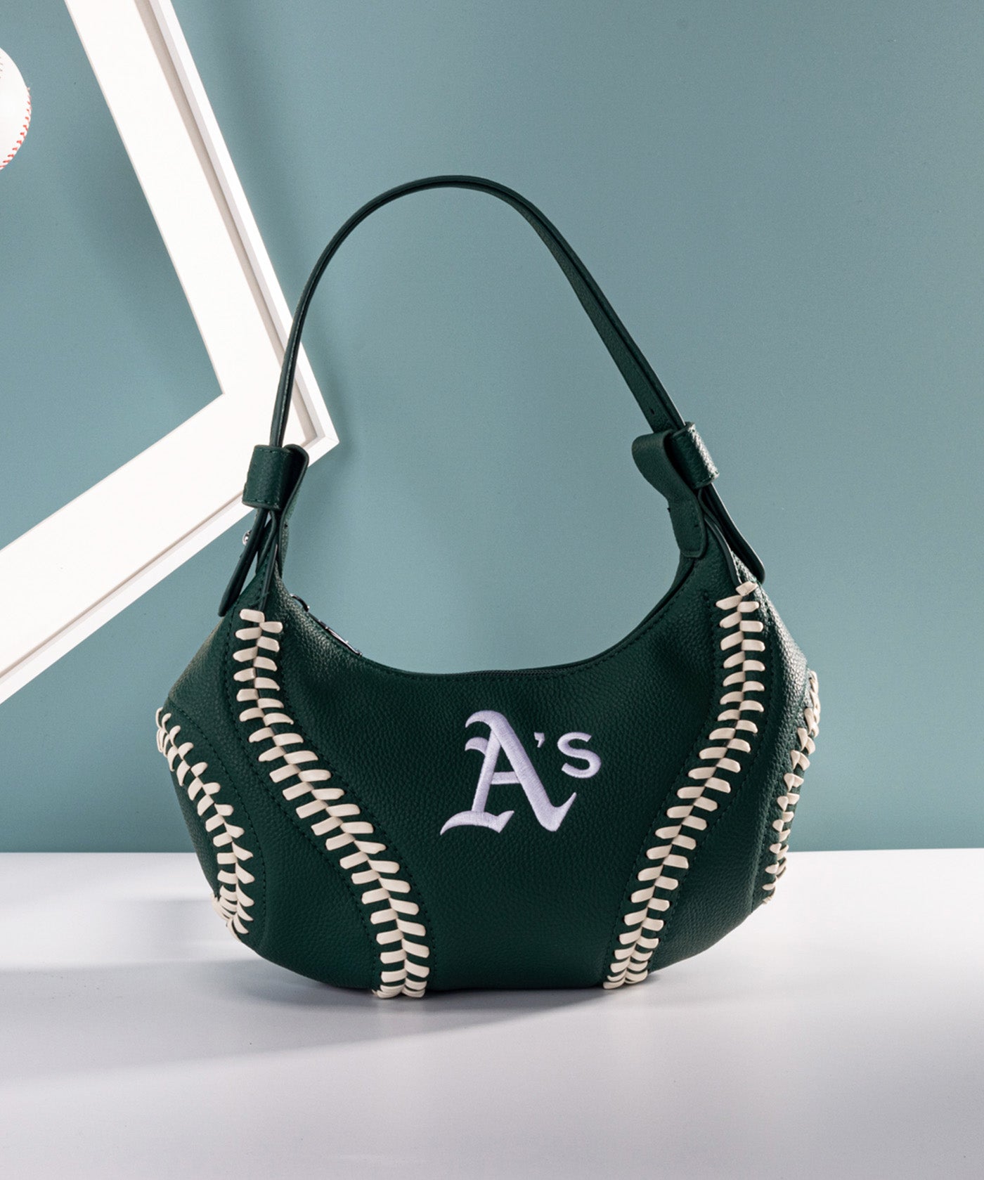 MLBAthleticsHoboBagWithBaseballSeamsgreen_befe5337-8ddc-49c2-a3f9-545da4d6fc2b.jpg