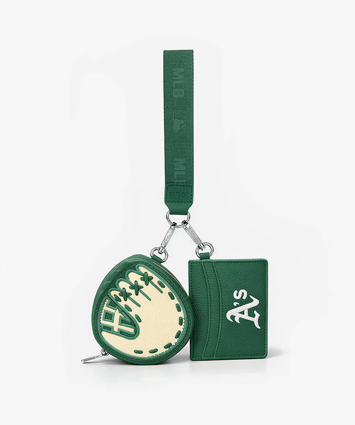MLBAthleticsWristletCoinPurseCardHolderSetwithBaseball-ShapedDesign_2.webp