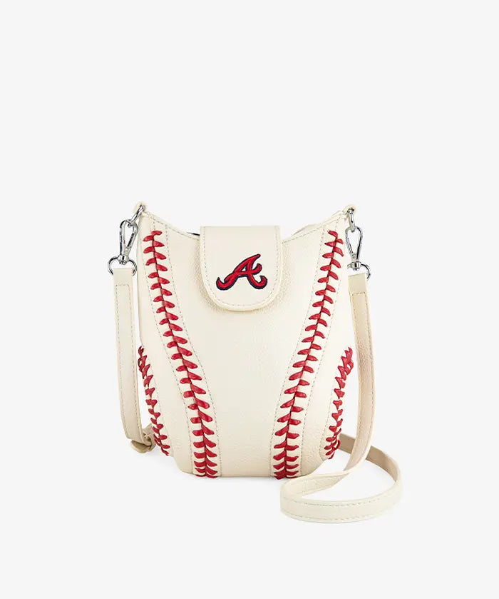 MLB Atlanta Braves Crossbody Bag With Baseball Seam