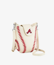MLB Atlanta Braves Crossbody Bag With Baseball Seam