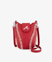 MLB Atlanta Braves Crossbody Bag With Baseball Seam