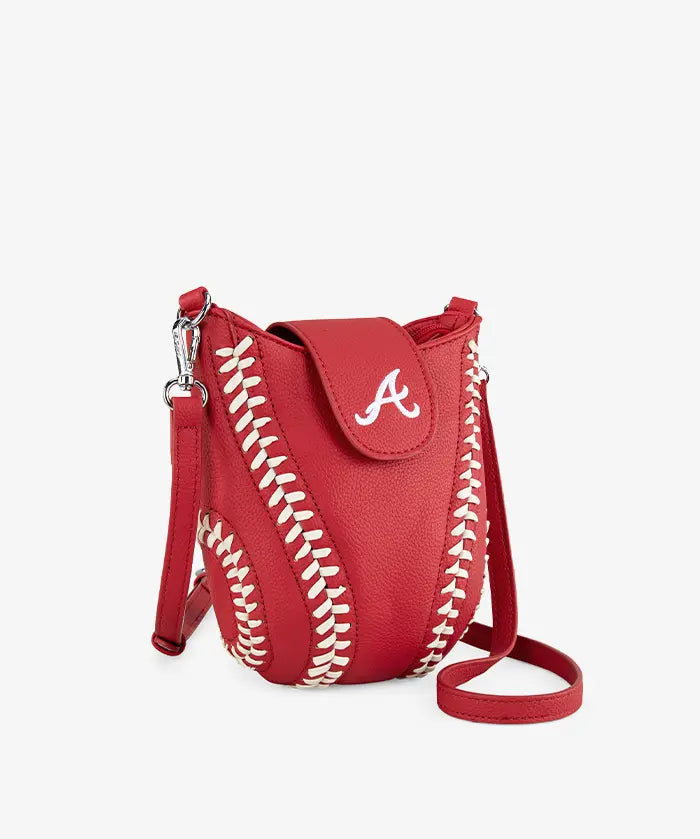 MLB Atlanta Braves Crossbody Bag With Baseball Seam