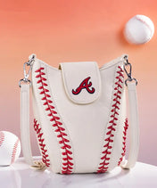 MLB Atlanta Braves Crossbody Bag With Baseball Seam