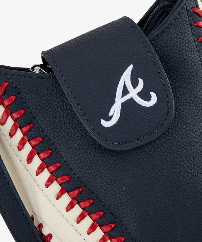 MLB Atlanta Braves Crossbody Bag With Baseball Seam