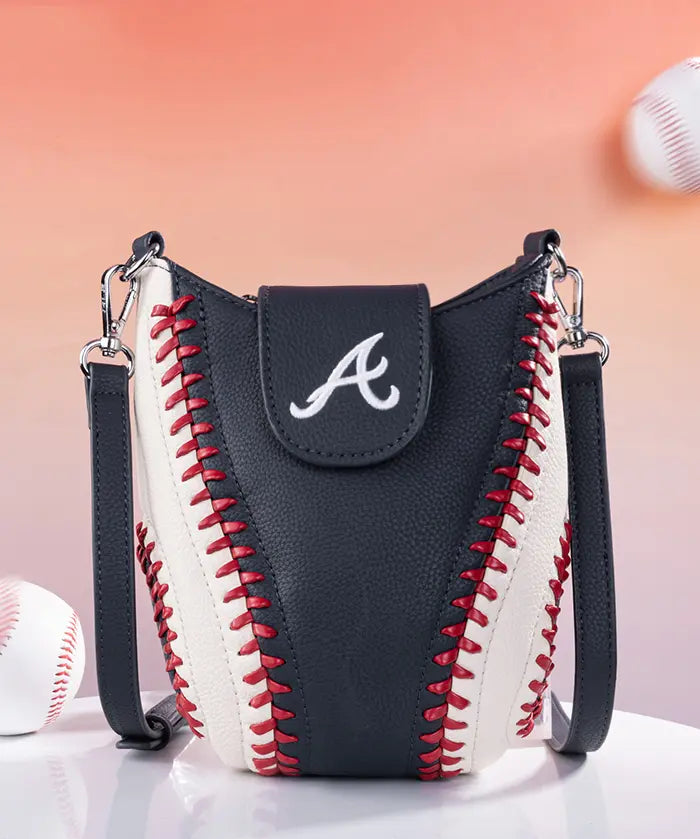 MLB Atlanta Braves Crossbody Bag With Baseball Seam
