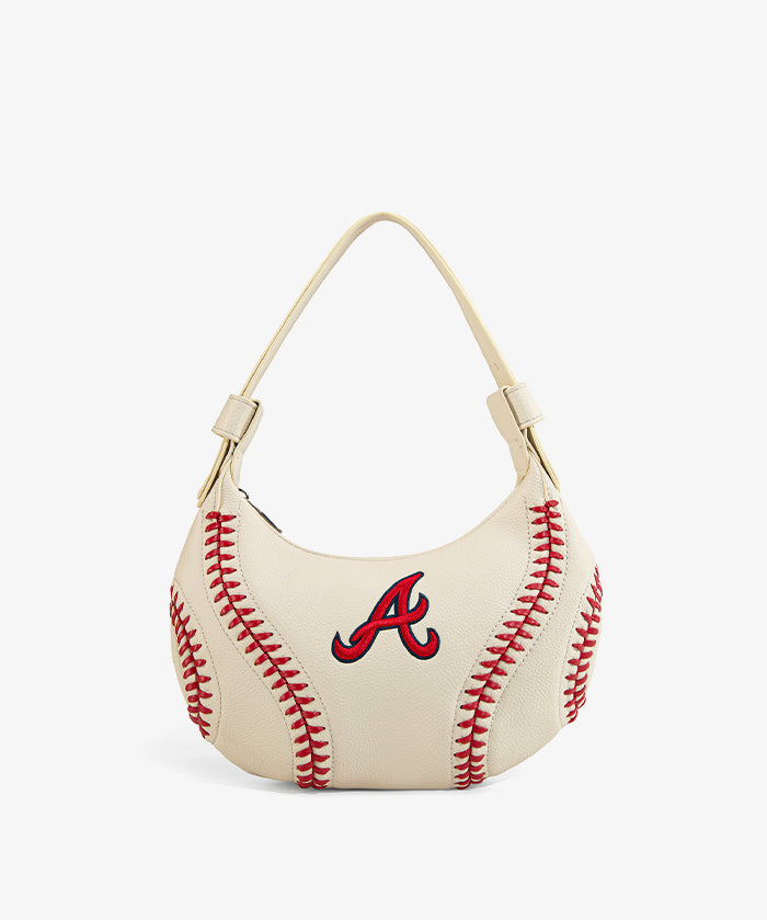 MLB Atlanta Braves Hobo Bag With Baseball Seams