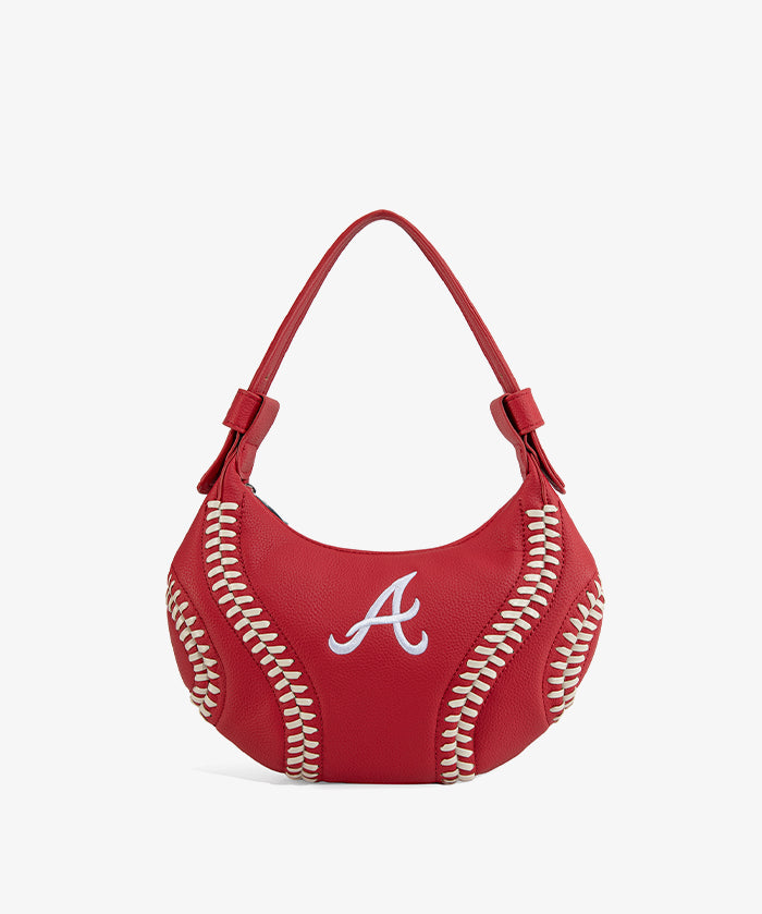 MLB Atlanta Braves Hobo Bag With Baseball Seams
