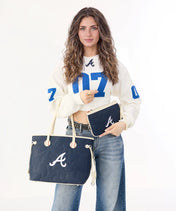 MLB Atlanta Braves Tote Bag with Wristlet Wallet