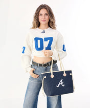 MLB Atlanta Braves Tote Bag with Wristlet Wallet