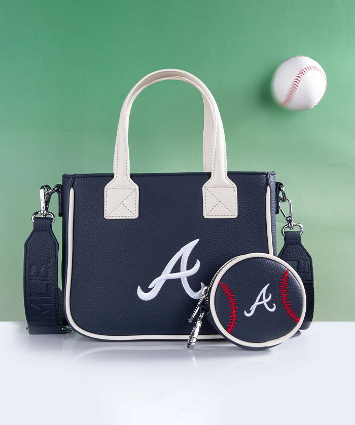MLB Atlanta Braves Tote Bag with Baseball Coin Pouch