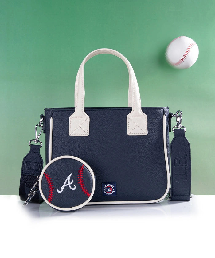 MLB Atlanta Braves Tote Bag with Baseball Coin Pouch
