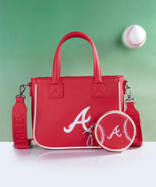 MLB Atlanta Braves Tote Bag with Baseball Coin Pouch