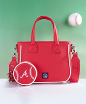 MLB Atlanta Braves Tote Bag with Baseball Coin Pouch
