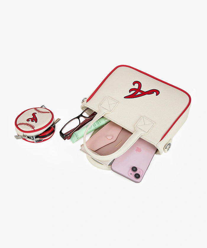 MLB Atlanta Braves Tote Bag with Baseball Coin Pouch