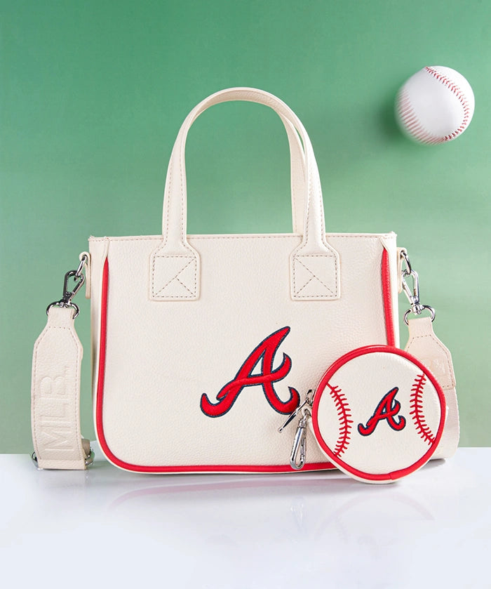 MLB Atlanta Braves Tote Bag with Baseball Coin Pouch