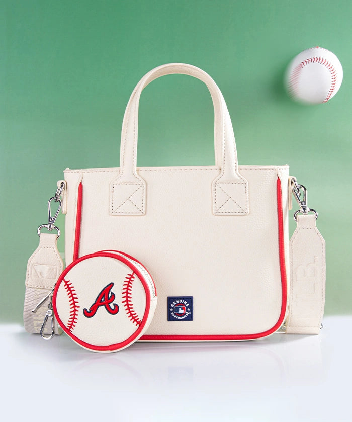 MLB Atlanta Braves Tote Bag with Baseball Coin Pouch