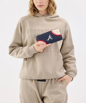 MLB Atlanta Braves Zip Wallet Baseball Stitch Detail