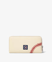 MLB Atlanta Braves Zip Wallet Baseball Stitch Detail