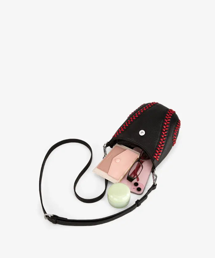 MLB Boston Red Sox Crossbody Bag With Baseball Seam