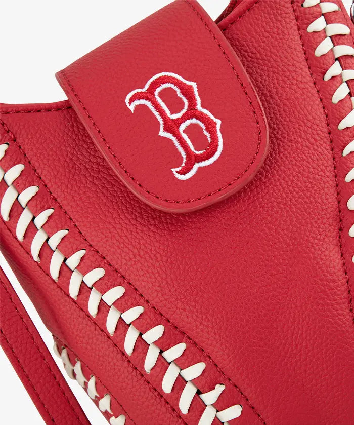 MLB Boston Red Sox Crossbody Bag With Baseball Seam