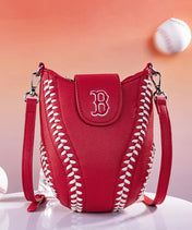 MLB Boston Red Sox Crossbody Bag With Baseball Seam