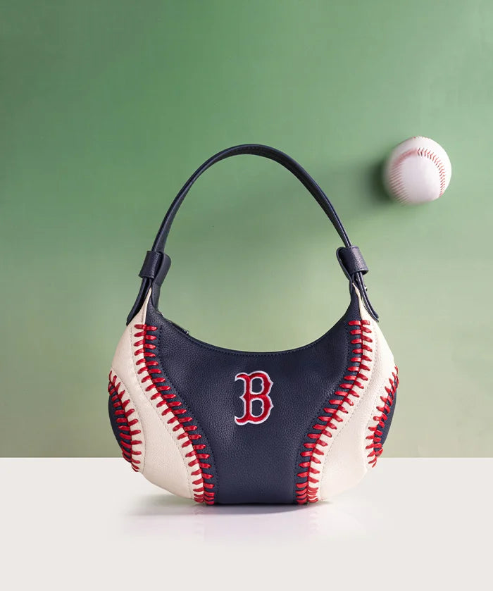 MLB Boston Red Sox Hobo Bag With Baseball Seams