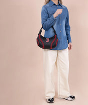 MLB Boston Red Sox Hobo Bag With Baseball Seams