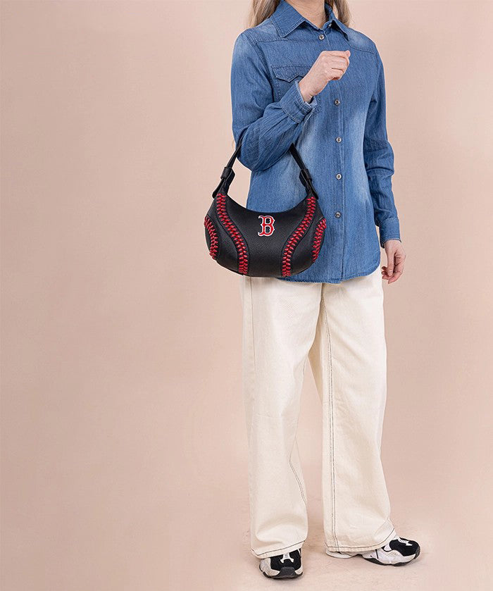 MLB Boston Red Sox Hobo Bag With Baseball Seams
